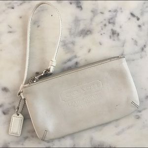 COACH white wristlet